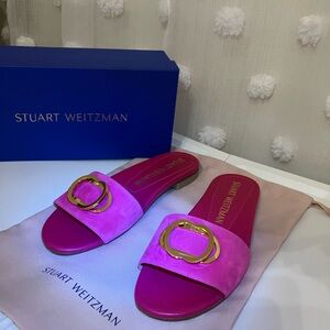 Stuart Weitzman pink slides